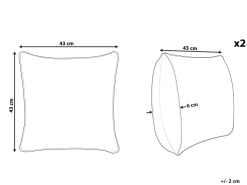 Tekstiilit<Beliani Koristetyyny 2Kpl 45 X 45 Cm Beige/Musta Cynara