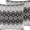 Hot Beliani Koristetyyny 2Kpl 45 X 45 Cm Mustavalkoinen Cardak