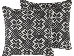 Tekstiilit<Beliani Koristetyyny 2Kpl 45 X 45 Cm Mustavalkoinen Beskoz
