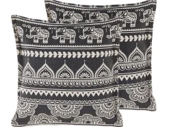 Tekstiilit<Beliani Koristetyyny 2Kpl 45 X 45 Cm Mustavalkoinen Atabagi