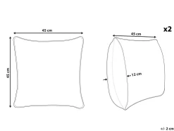 Tekstiilit<Beliani Koristetyyny 2Kpl 45 X 45 Cm Mustavalkoinen Atabagi