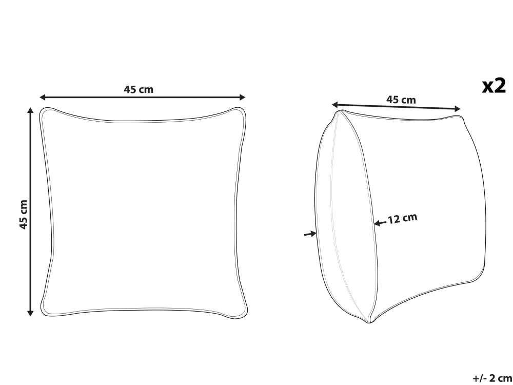 Tekstiilit<Beliani Koristetyyny 2Kpl 45 X 45 Cm Mustavalkoinen Atabagi
