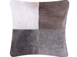 Tekstiilit<Beliani Koristetyyny Lehmannahka Harmaa Tilkkukuvio 45 X 45 Cm 2 Kpl Nellad