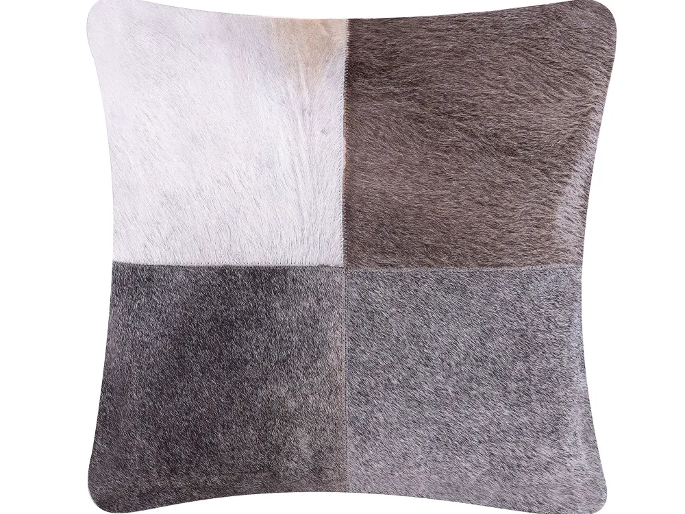 Tekstiilit<Beliani Koristetyyny Lehmannahka Harmaa Tilkkukuvio 45 X 45 Cm 2 Kpl Nellad