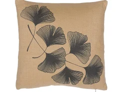 Fashion Beliani Koristetyyny Lehtikuviolla 45 X 45 Cm Beige Wakad