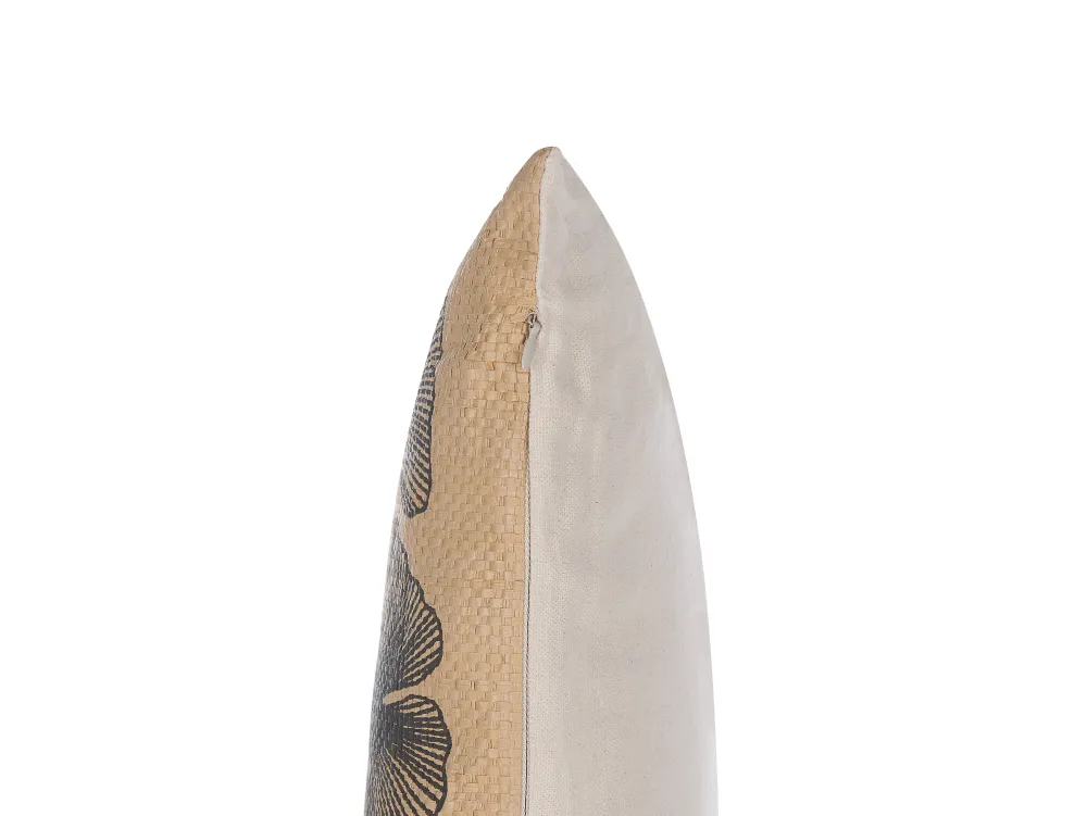 Fashion Beliani Koristetyyny Lehtikuviolla 45 X 45 Cm Beige Wakad