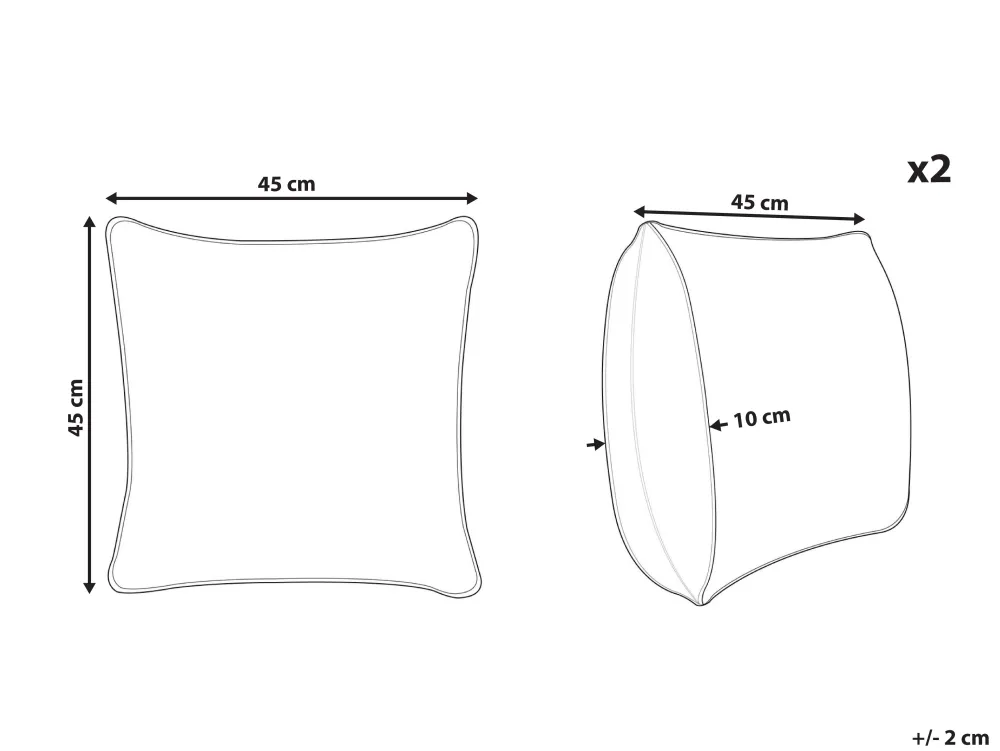 Tekstiilit<Beliani Koristetyyny Monivarinen 45 X 45 Cm 2 Kpl Sesbania