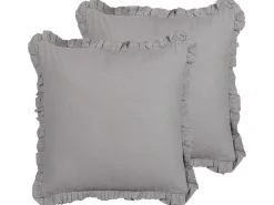 Outlet Beliani Koristetyyny Pellava Harmaa 45 X 45 Cm 2 Kpl Glabra