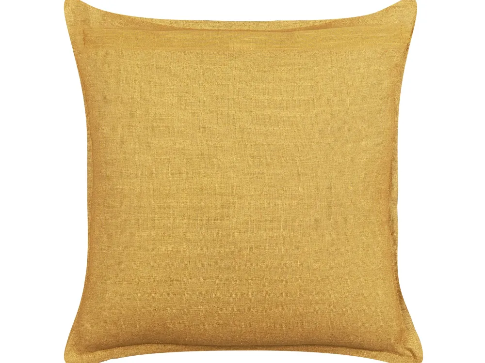 Tekstiilit<Beliani Koristetyyny Pellava Keltainen 45 X 45 Cm 2 Kpl Sagina