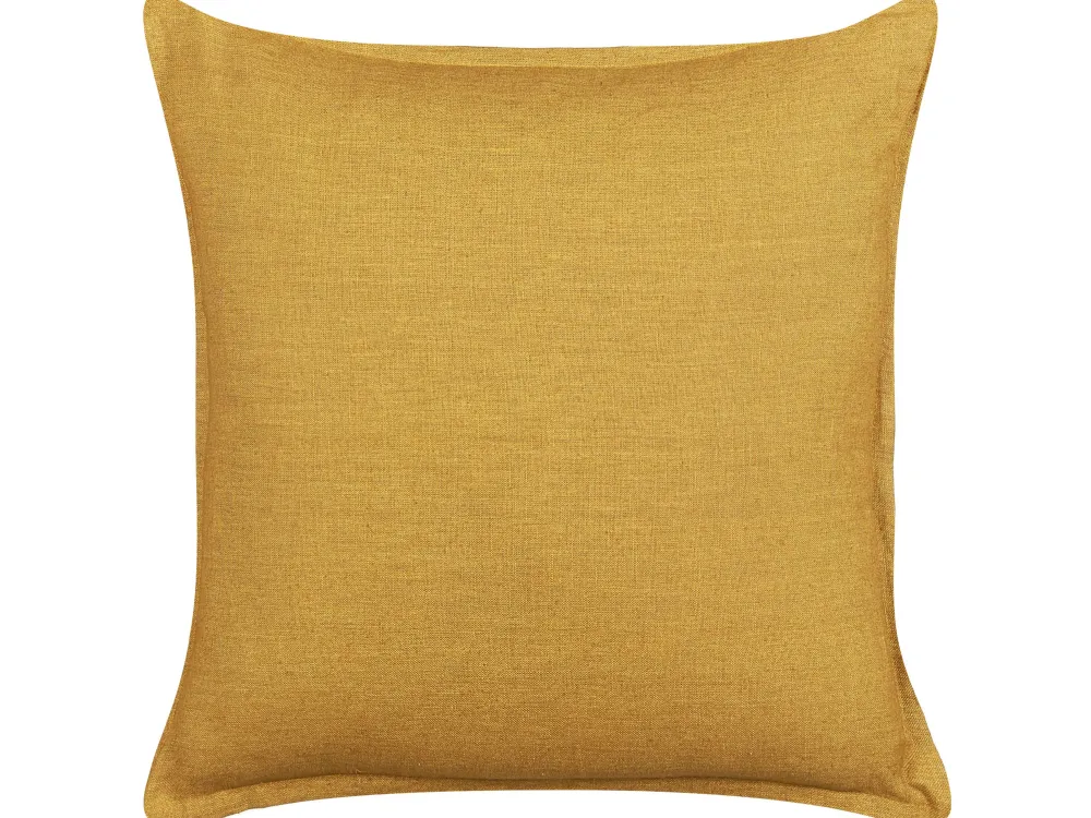 Tekstiilit<Beliani Koristetyyny Pellava Keltainen 45 X 45 Cm 2 Kpl Sagina