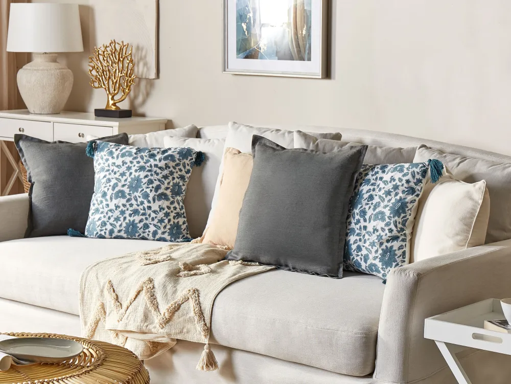 Tekstiilit<Beliani Koristetyyny Pellava Tummanharmaa 45 X 45 Cm 2 Kpl Subulata