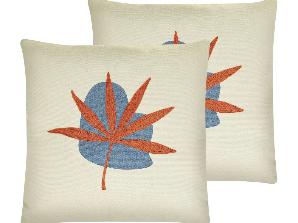 Tekstiilit<Beliani Koristetyyny Punainen Kirjailtu 45 X 45 Cm 2 Kpl Davallia