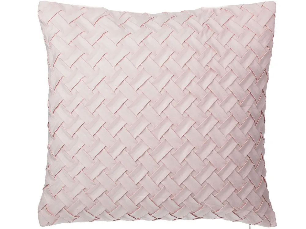 Shop Beliani Koristetyyny Punottu Vaaleanpunainen 45 X 45 Cm