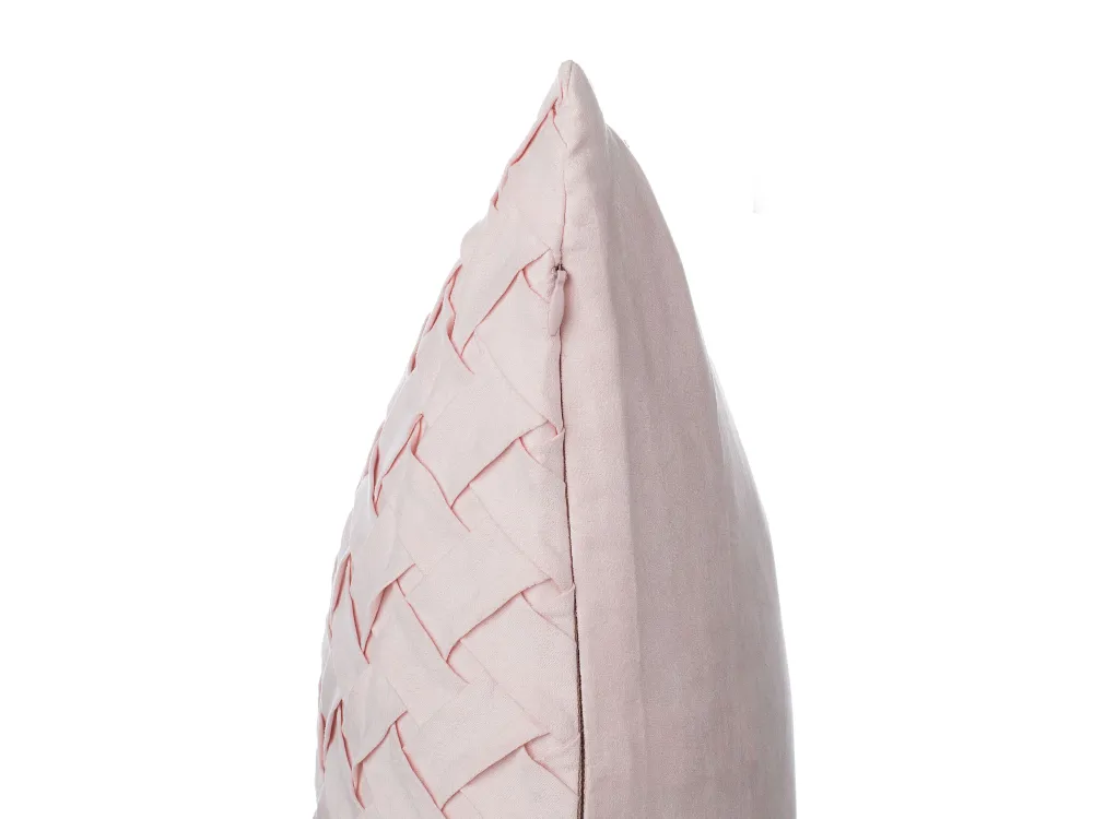 Shop Beliani Koristetyyny Punottu Vaaleanpunainen 45 X 45 Cm