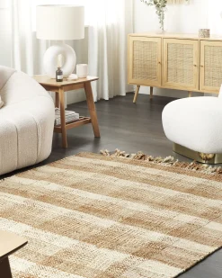 Tekstiilit<Beliani Koristetyyny Puuvilla Beige 45 X 45 Cm 2 Kpl Pellaea