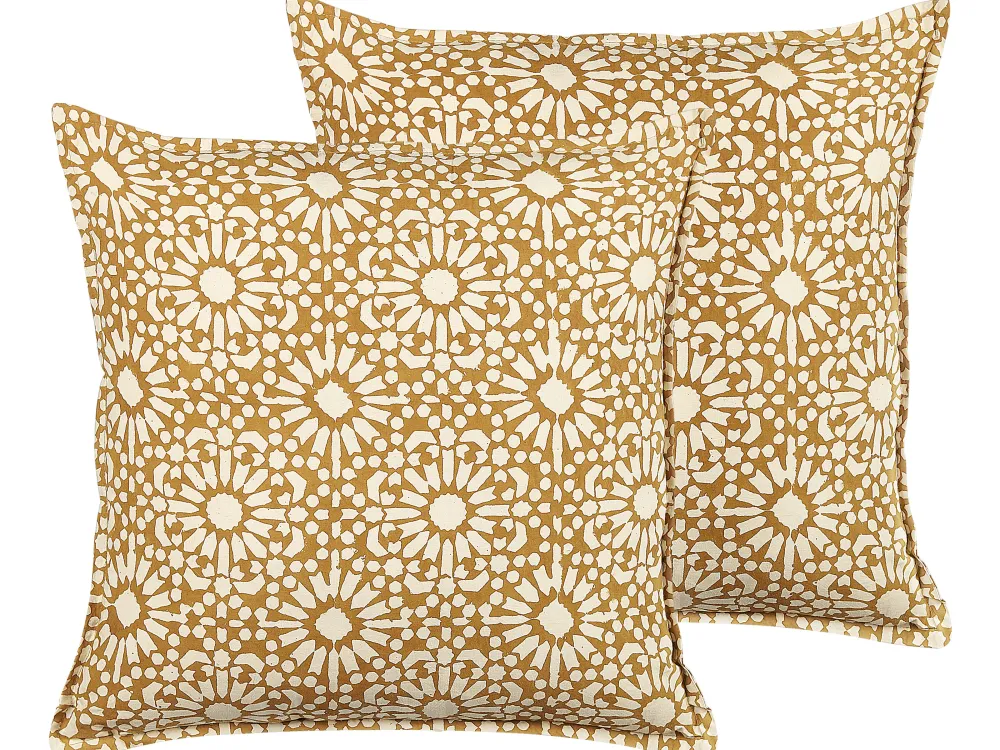 Flash Sale Beliani Koristetyyny Puuvilla Beige 45 X 45 Cm 2 Kpl Ceiba