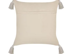 Tekstiilit<Beliani Koristetyyny Puuvilla Beige/Punainen 45 X 45 Cm Euphorbia