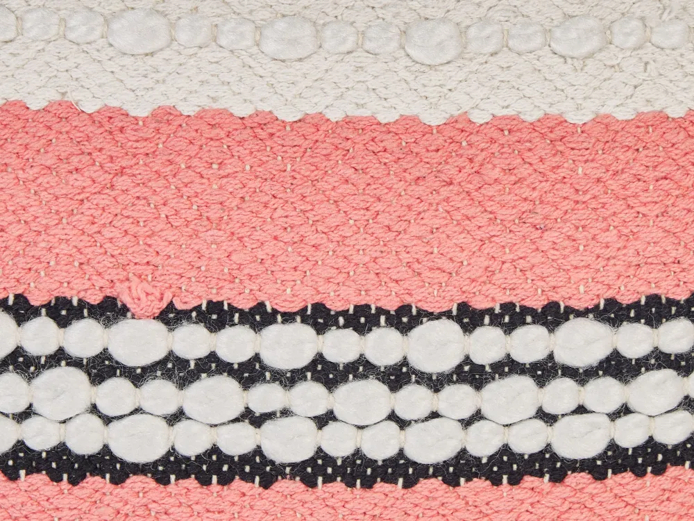 Tekstiilit<Beliani Koristetyyny Puuvilla Beige/Punainen 45 X 45 Cm Euphorbia