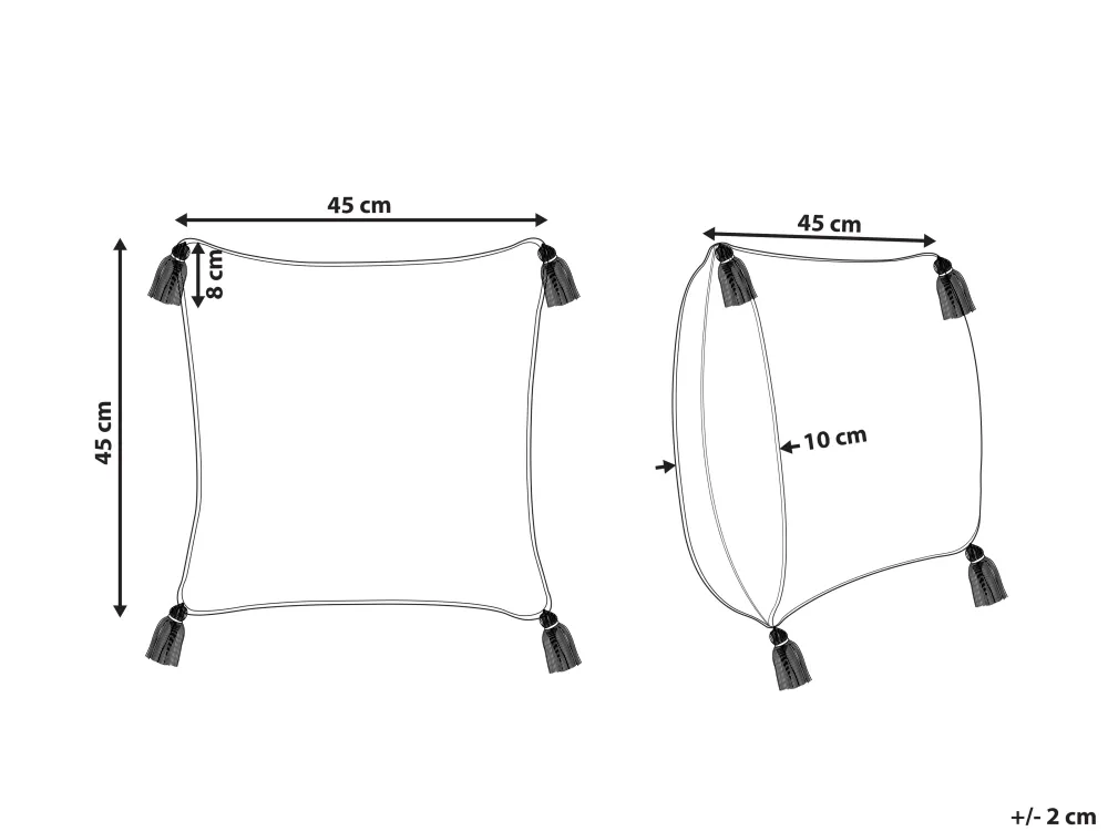 Tekstiilit<Beliani Koristetyyny Puuvilla Beige/Punainen 45 X 45 Cm Euphorbia