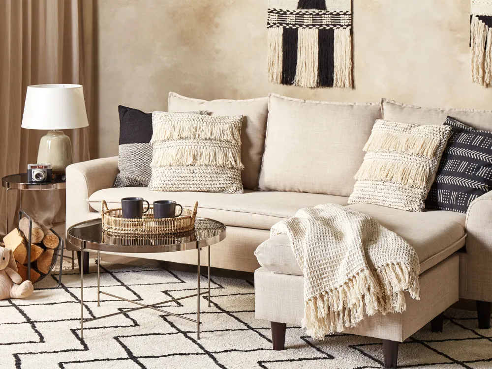 Tekstiilit<Beliani Koristetyyny Puuvilla Beige 45 X 45 Cm Iresine