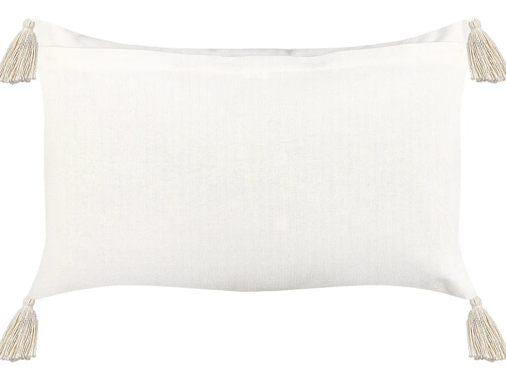 Tekstiilit<Beliani Koristetyyny Puuvilla Beige/Sininen 35 X 55 Cm Lupinus