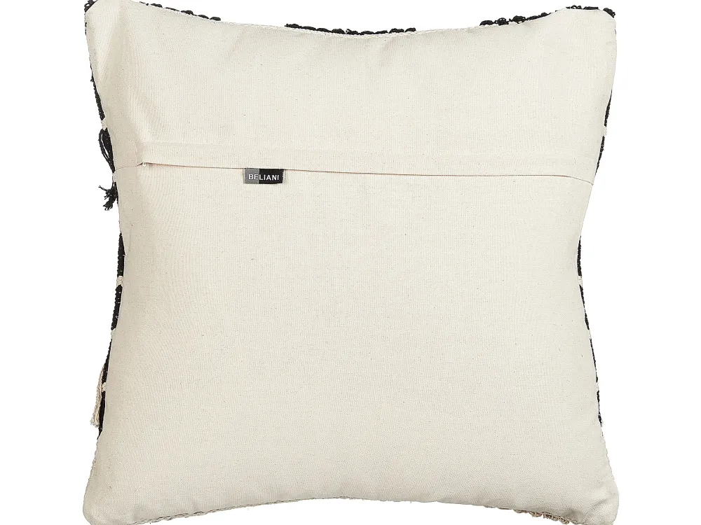 Tekstiilit<Beliani Koristetyyny Puuvilla Beige/Musta Geometrinen Kuvio 50 X 50 Cm 2 Kpl Chittoor
