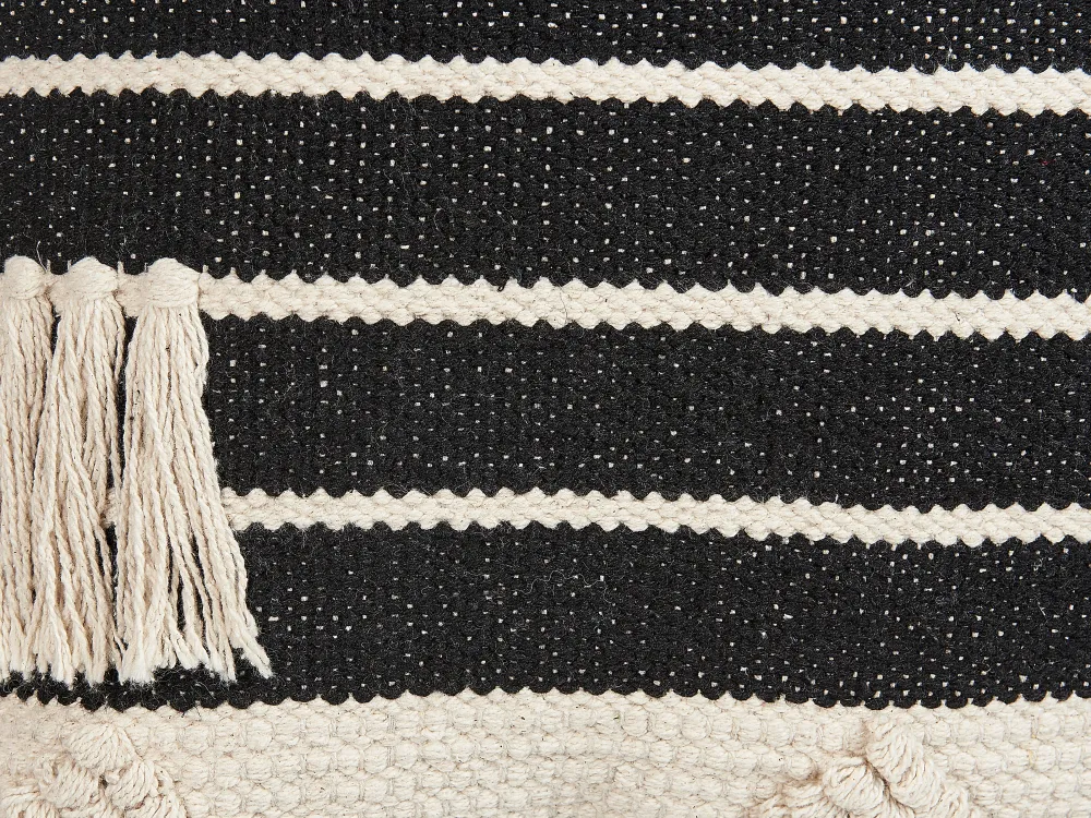 Tekstiilit<Beliani Koristetyyny Puuvilla Beige/Musta Geometrinen Kuvio 50 X 50 Cm 2 Kpl Chittoor