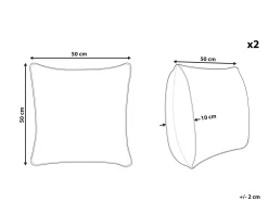 Tekstiilit<Beliani Koristetyyny Puuvilla Beige/Musta Geometrinen Kuvio 50 X 50 Cm 2 Kpl Chittoor