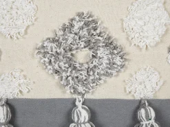 Best Sale Beliani Koristetyyny Puuvilla Beige/Harmaa Tuftattu 45 X 45 Cm Alocasia