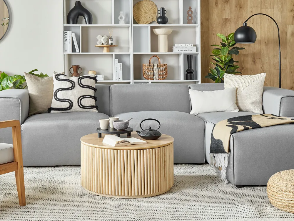 Tekstiilit<Beliani Koristetyyny Puuvilla Beige/Musta 45 X 45 Cm Fuchsia