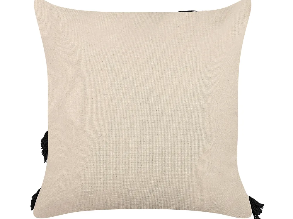 Tekstiilit<Beliani Koristetyyny Puuvilla Beige/Musta 45 X 45 Cm Fuchsia