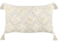 Store Beliani Koristetyyny Puuvilla Beige 35 X 55 Cm Papaver