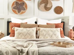 Store Beliani Koristetyyny Puuvilla Beige 35 X 55 Cm Papaver