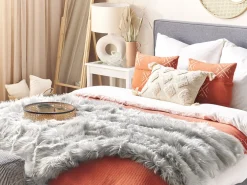 Store Beliani Koristetyyny Puuvilla Beige 35 X 55 Cm Papaver