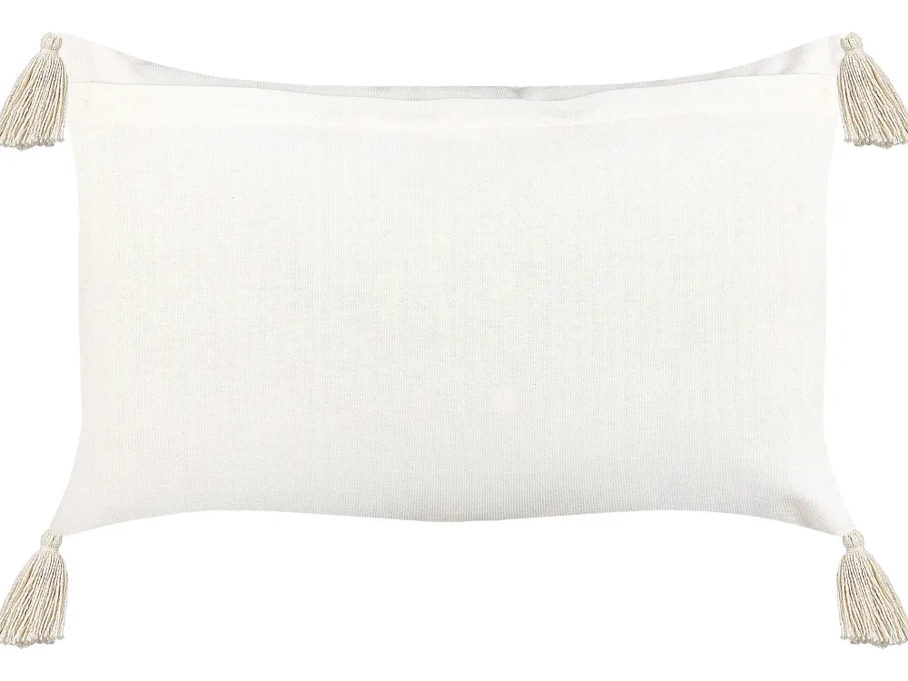 Store Beliani Koristetyyny Puuvilla Beige 35 X 55 Cm Papaver