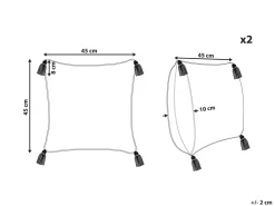 Tekstiilit<Beliani Koristetyyny Puuvilla Beige 45 X 45 Cm 2 Kpl Arlia