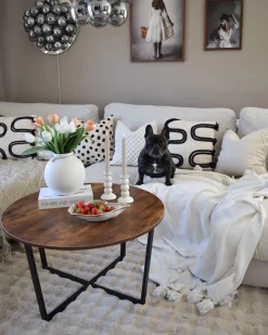 Hot Beliani Koristetyyny Puuvilla Beige/Musta 45 X 45 Cm 2 Kpl Fuchsia