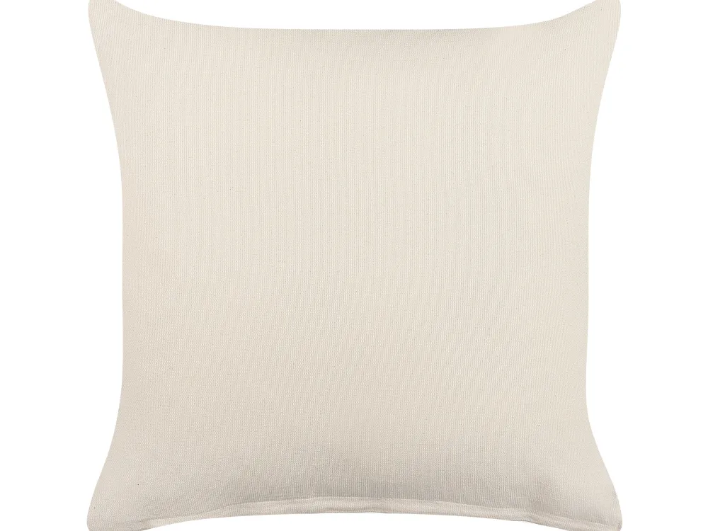 Store Beliani Koristetyyny Puuvilla Beige/Musta 45 X 45 Cm Calanthe