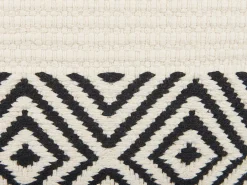 Store Beliani Koristetyyny Puuvilla Beige/Musta 45 X 45 Cm Calanthe