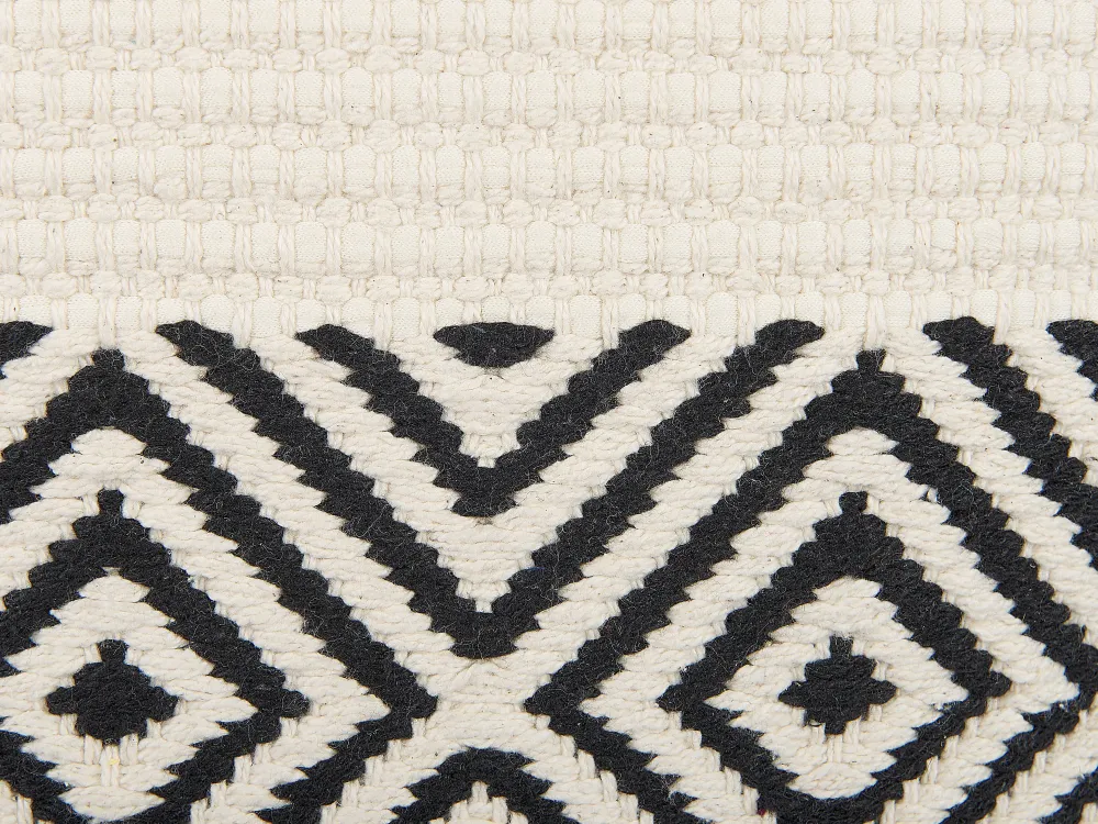 Store Beliani Koristetyyny Puuvilla Beige/Musta 45 X 45 Cm Calanthe