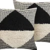 Online Beliani Koristetyyny Puuvilla Beige/Musta Tuftattu 50 X 50 Cm 2 Kpl Khora