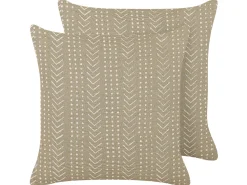 Tekstiilit<Beliani Koristetyyny Puuvilla Harmaanruskea 45 X 45 Cm 2 Kpl Senecio