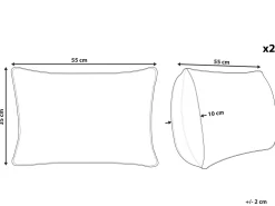 Cheap Beliani Koristetyyny Puuvilla Harmaa/Beige 35 X 35 Cm 2 Kpl Ocimum