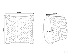 New Beliani Koristetyyny Puuvilla Harmaa Kohokuvioitu 45 X 45 Cm Konni