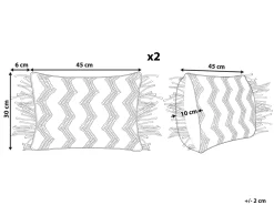 Tekstiilit<Beliani Koristetyyny Puuvilla Harmaa Makramee 30 X 45 Cm 2 Kpl Kirikkale