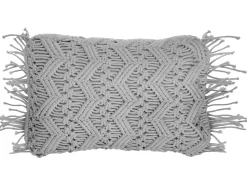 Tekstiilit<Beliani Koristetyyny Puuvilla Harmaa Makramee 30 X 45 Cm 2 Kpl Kirikkale