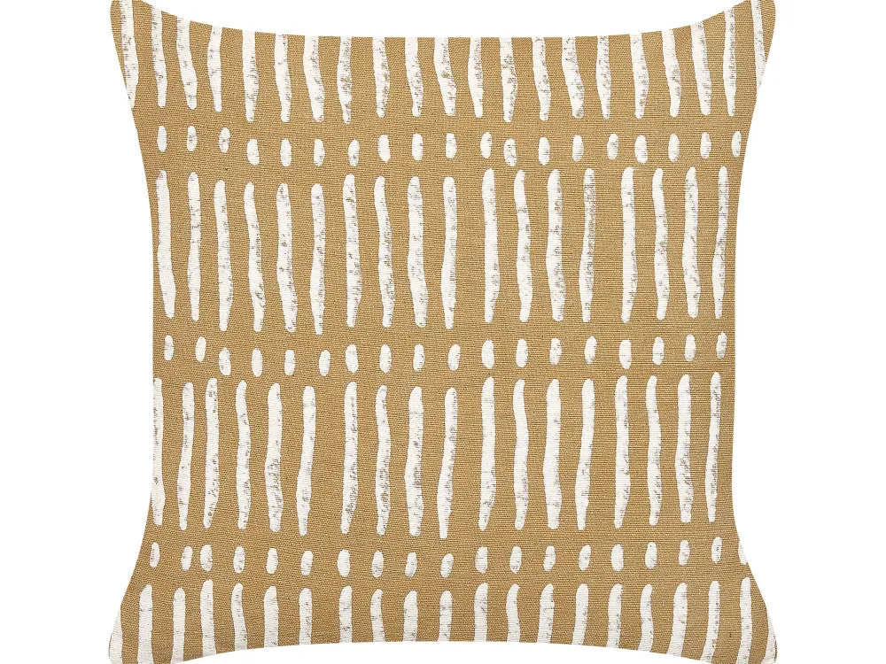 Tekstiilit<Beliani Koristetyyny Puuvilla Hiekanruskea/Valkoinen 45 X 45 Cm 2 Kpl Salix