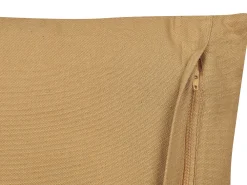 Tekstiilit<Beliani Koristetyyny Puuvilla Hiekanruskea/Valkoinen 45 X 45 Cm 2 Kpl Salix