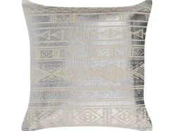 Flash Sale Beliani Koristetyyny Puuvilla Hopea Geometrinen Kuvio 50 X 50 Cm 2 Kpl Oujda