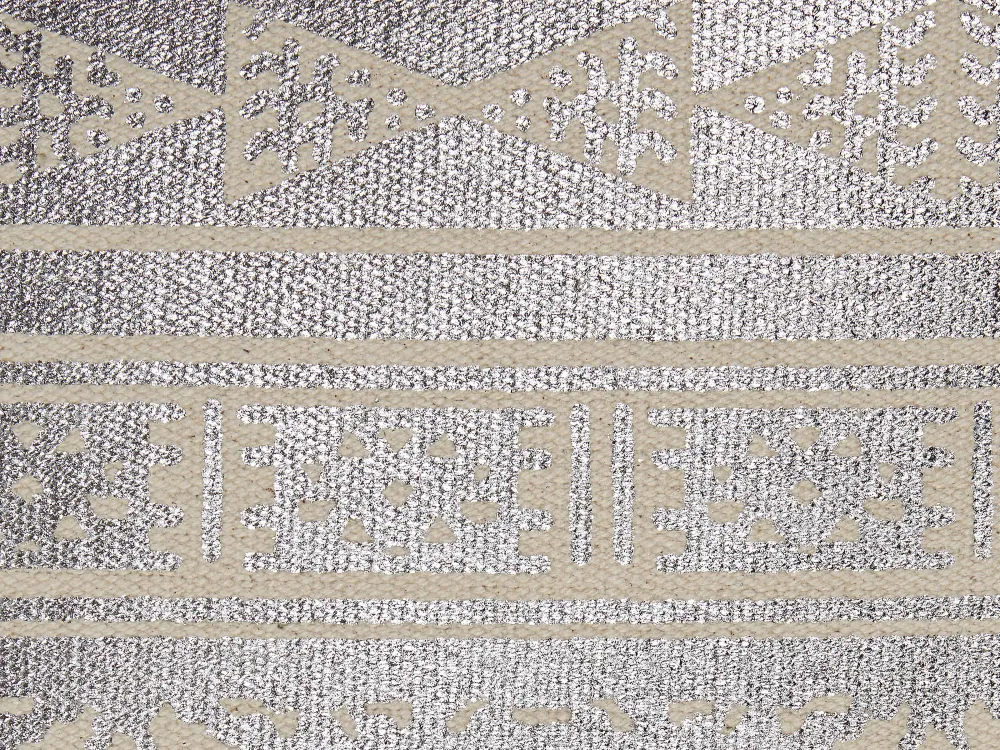 Flash Sale Beliani Koristetyyny Puuvilla Hopea Geometrinen Kuvio 50 X 50 Cm 2 Kpl Oujda